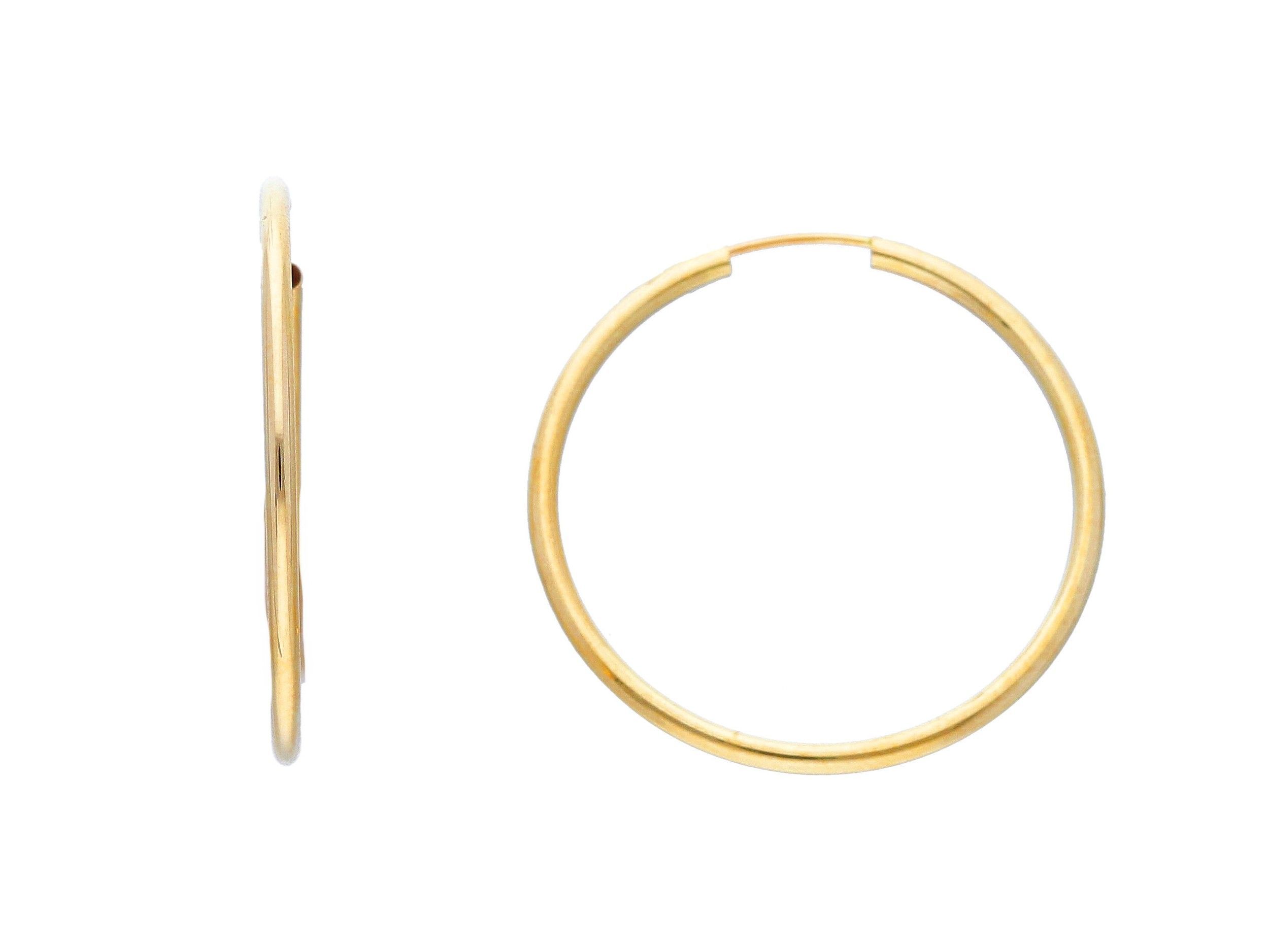 Golden hoop earrings 14k (code S243031)
